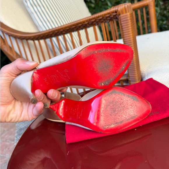 Christian Louboutin Nude Slingback Heels - Picture 7 of 7